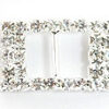 Diamante buckle Rectangle arched silver