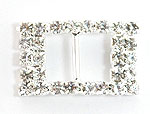 Diamante buckle Rectangle arched silver